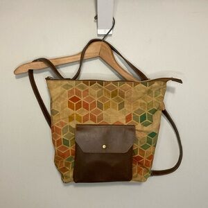 Cott n Curls Sling Backpack Bag Purse, Front Pocket, Fall Colors